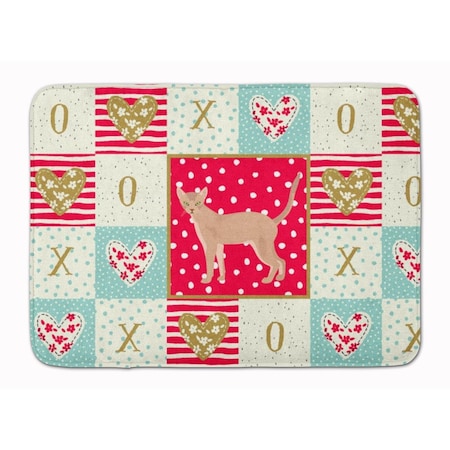 Carolines Treasures 19 x 27 in. Fawn Abyssinian Cat Love Machine Washable Memory Foam Mat CK5540RUG